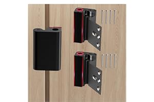 Tonitrui Home Security Door Reinforcement Lock for Front/Inward Swing Doors - Upgraded Reinforced 1200lbs Capacity, Night Kids Safety Metal Flip Deadbolt Latch (2Pack Black)