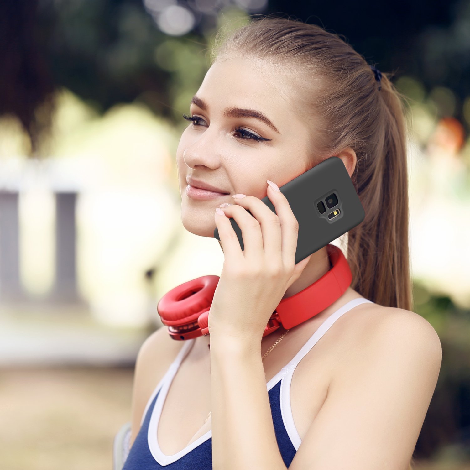 Coque Samsung Galaxy S9 , JASBON Coque Silicone Liquide Anti-rayure Housse Protection Silicone Anti-patinage Gel Case pour Samsung Galaxy S9 – Noir