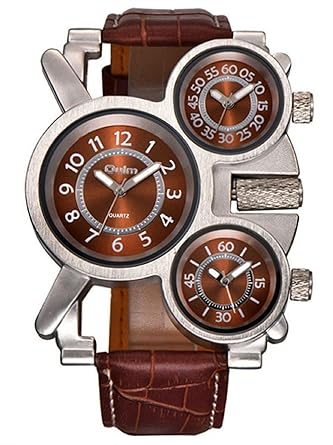 Bikers Big Size Brown Dial Triple Time Analogue Watch for Men - (OU-436)