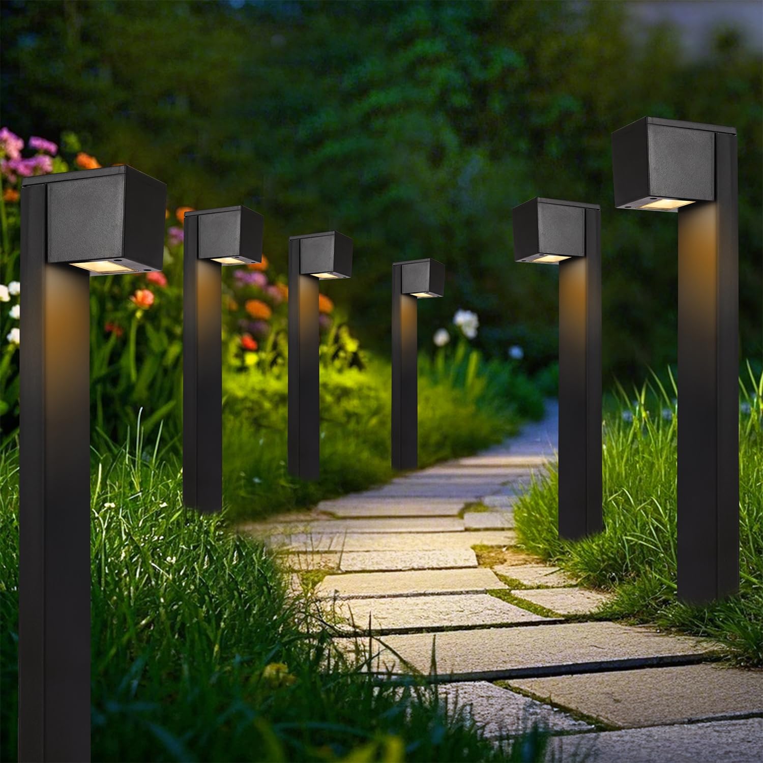 Photo 1 of (used)(incomplete) Dynaming Solar Pathway Lights Outdoor, 6 Pack Solar Garden Lights, Landscape Path Lighting, Waterproof