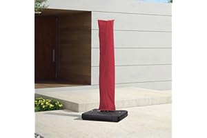 PURPLE LEAF Patio Umbrella L-size Parasol Cover UV Resistant Outdoor Offset Cantilever Umbrella Cover with Zipper and Rod, Terra