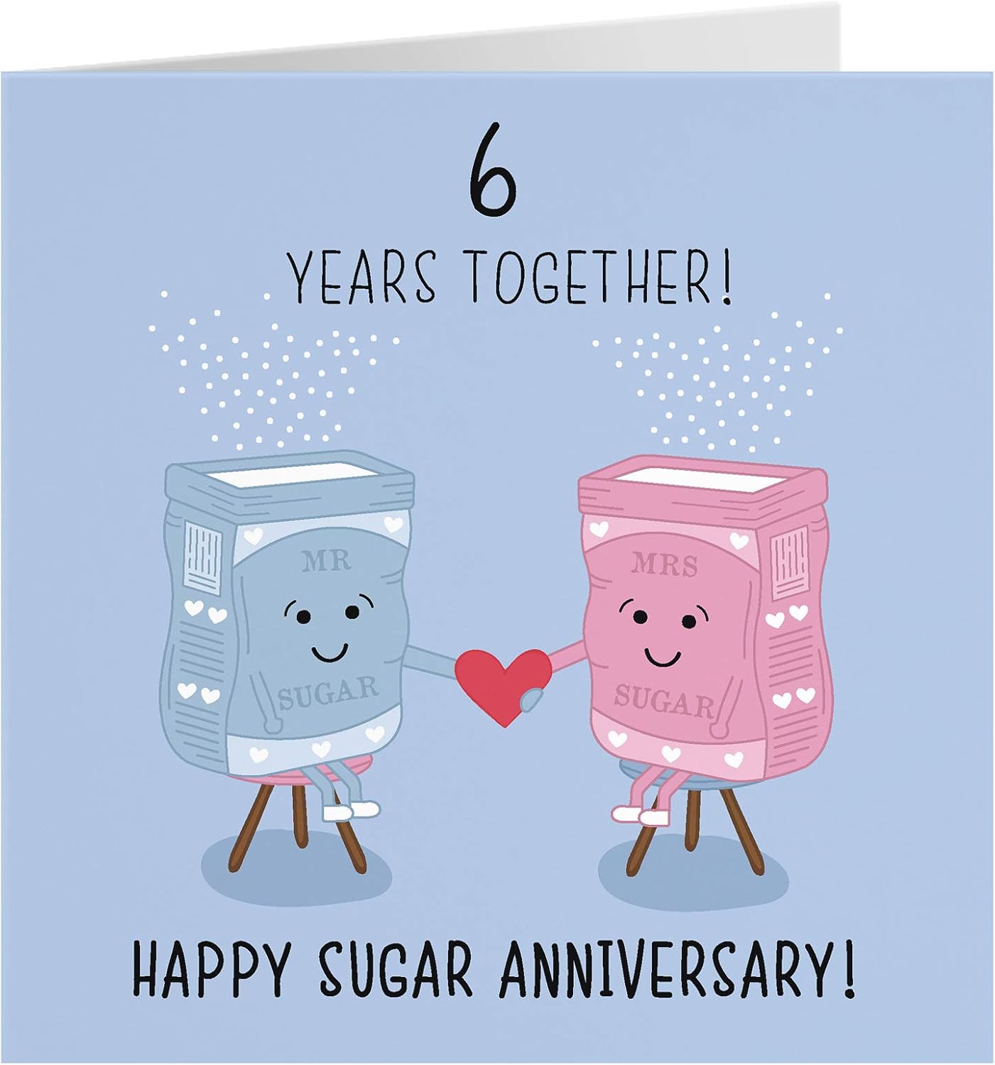 6th Wedding Anniversary Card Sugar Anniversary Iconic Collection Amazon Co Uk Office Products