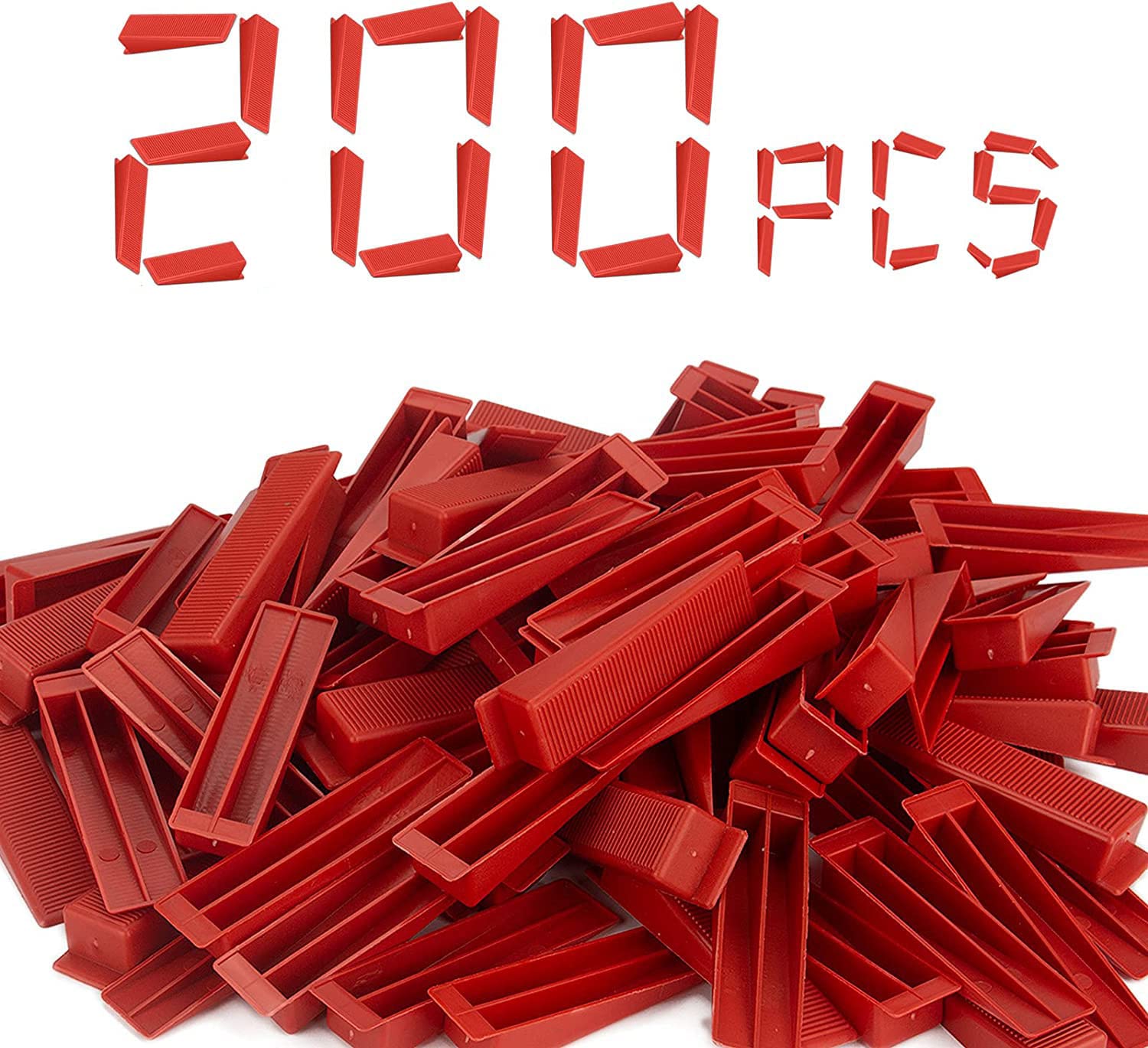 Reusable Tile Wedges 200 Pcs, Reusable Tile Leveling System Wedges for Tile Leveler Installation - Say Goodbye to Crooked Tiles with These Top-Quality Wedges! (90mm x 16mm)