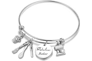 TGBJE Baker Gift Fabulous Baker Bracelet Expandable Stainless Steel Bracelet Gift for Cake Decorator,Baker Chef