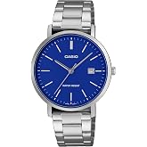 Casio MTP-VT05D-2E Men's Stainless Steel Minimalistic Blue Dial Analog Date Watch
