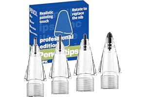 Fofvccv Replacement Tips for Apple Pencil, Upgraded Mix iPencil Tip for iPad Pro/USB-C / 1st Gen / 2nd Generation, Needle Pencil Tips with Case - Clear 4 Pack