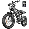 Electric Bike for Adults - K6 20 x 4 Inch Fat Tire, 28 MPH(PAS), 750W/Peak 1500W Motor, 7 Speed Electric Motorcycle, 48V15AH Detachable Battery, 4 Riding Modes Electric Dirt Bike, UL 2849 Certified
