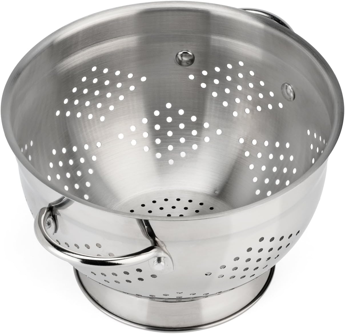 Raishi Classic Stainless Steel Deep Colander - High Grade Quality - Great for Straining and Serving Pasta or Spaghetti
