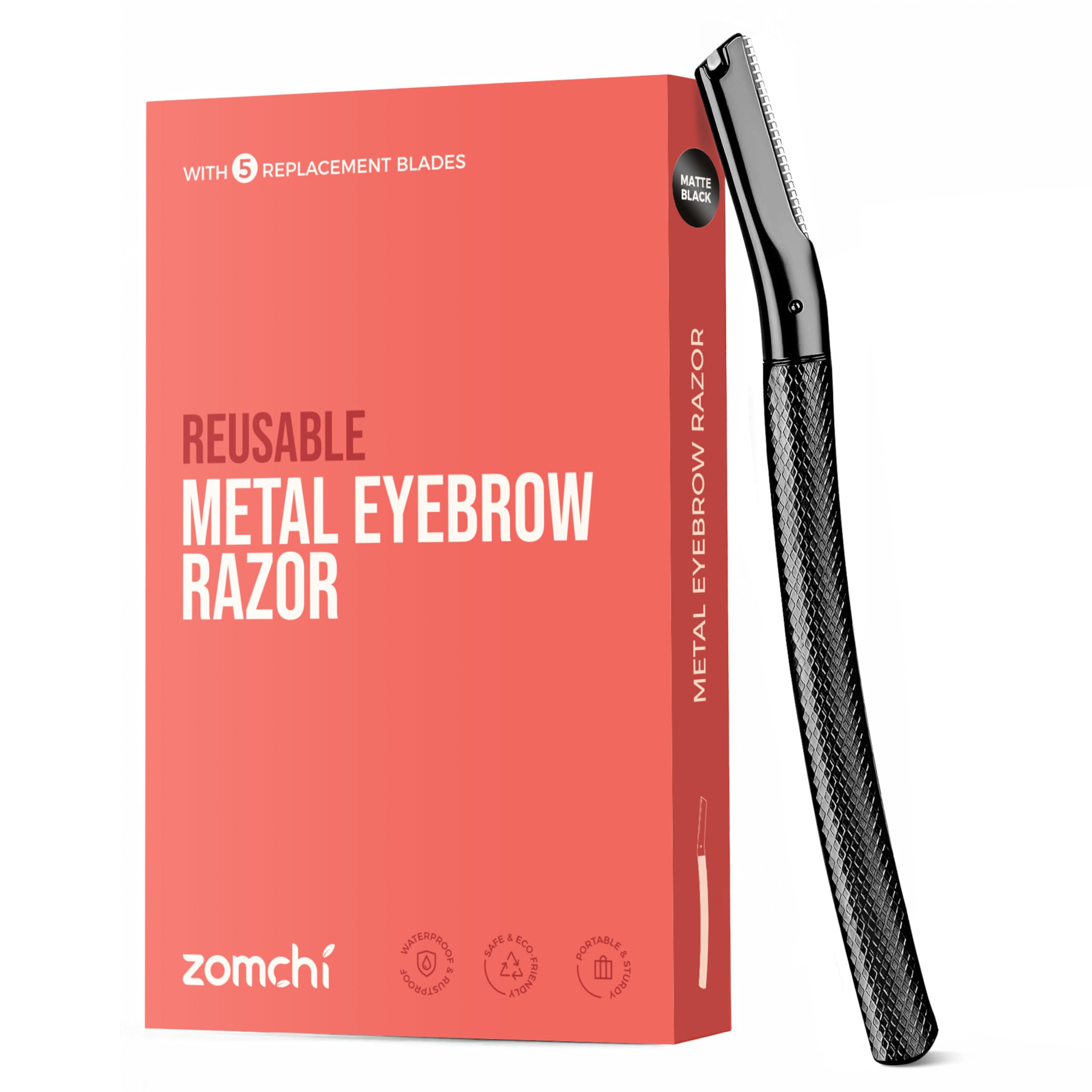 ZOMCHI Eyebrow Razor, Dermaplaning Tool for Face, Eyebrow Trimmer Shaper with Precision Cover,Black