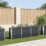 vidaXL Garden Raised Bed Galvanised Steel Anthracite 240x40x77 cm view 2