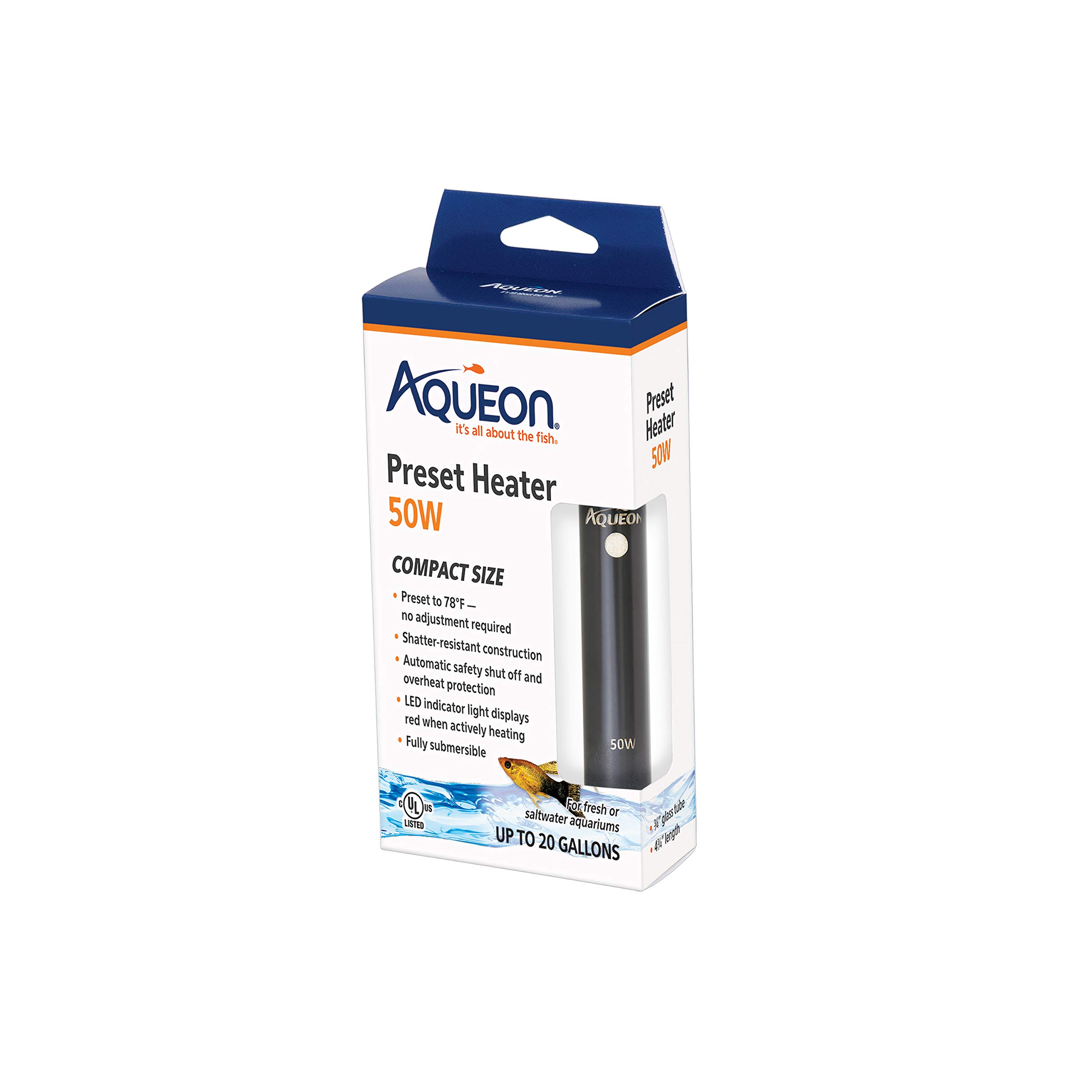 Photo 1 of Aqueon Preset Aquarium Heater Black, 50 Watts