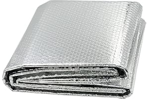 Apragaz Bubble Foil Insulation, 48 in X 10 Ft Reflective Insulation, Foam Core Radiant Barrier, Summer Window Insulation, Portable Ac Insulation, PVC Pipe Insulation, Garage Door Insulation Panels