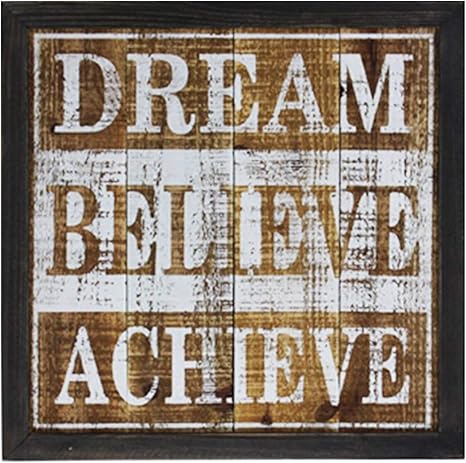 Cfmour Wood Wall Sign Dream Believe Achieve Inspirational