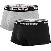 Natural Feelings Mens Underwear Boxer Briefs Pouch Trunks Underwear for Men 1.5" No Fly Boxer Trunks 4-Pack