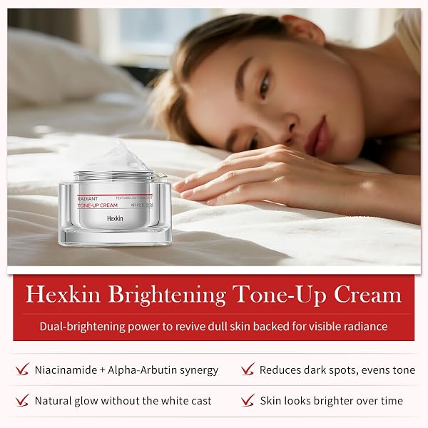 HEXKIN FACE MOISTURIZER CREAM – LIGHTWEIGHT HYDRATING KOREAN GLASS SKIN CARE FOR SOFT, RADIANT SKIN | DAILY GLYCERIN FACIAL CREAM FOR DRY & SENSITIVE SKIN | 1.41 OZ