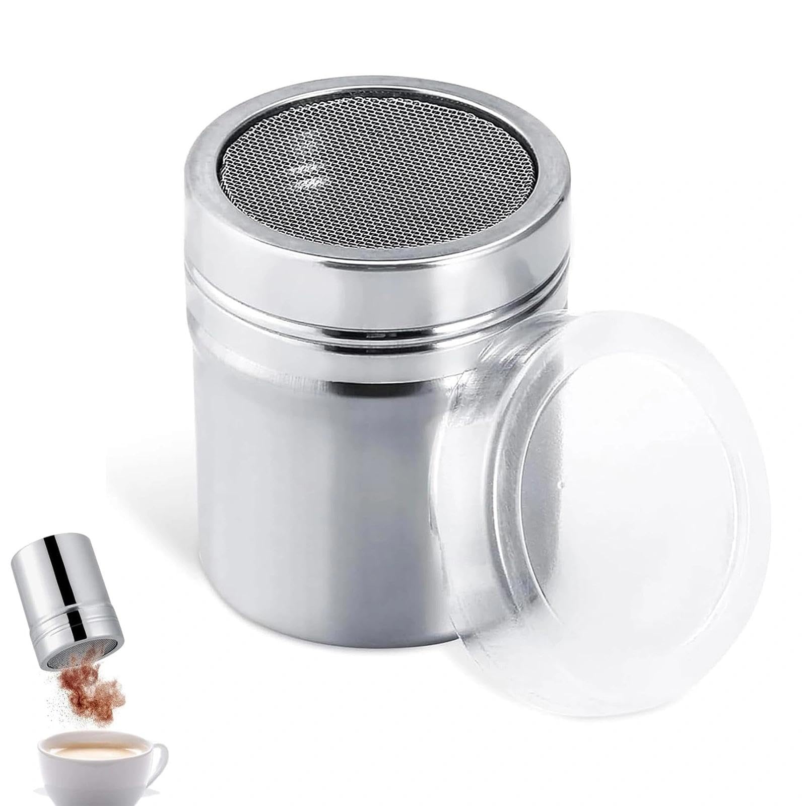 Aczyqws 1 pcs chocolate shaker for cappuccino,Flour Shaker,Chocolate Shaker for Cappuccino,Fine Mesh Flour Duster for Baking Cooking,Icing Sugar Salt Cocoa Flour Coffee Shaker Sifter for Kitchen Craft