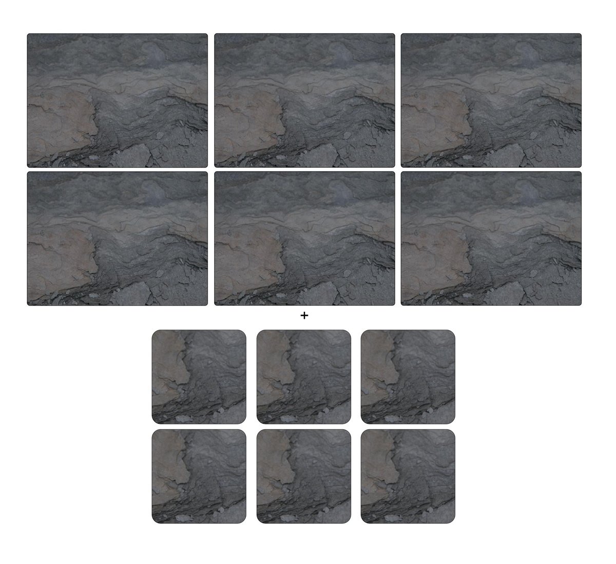 Pimpernel Midnight Slate, 6 Placemats + 6 Coasters