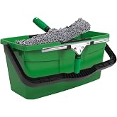 UNGER Commercial Window Cleaning Kit 3-in-1: Squeegee, Washer, Bucket | Complete glass cleaning system; WNK13; includes microfiber washer with T-bar handle &amp; 3-gallon bucket