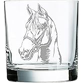 Custom Horse Engraved Whiskey Glass – Gift for Horse Lovers, Riders, Ranch Owners, and Cowboys | Perfect for Birthdays, Anniversaries, Holidays, or Father's Day