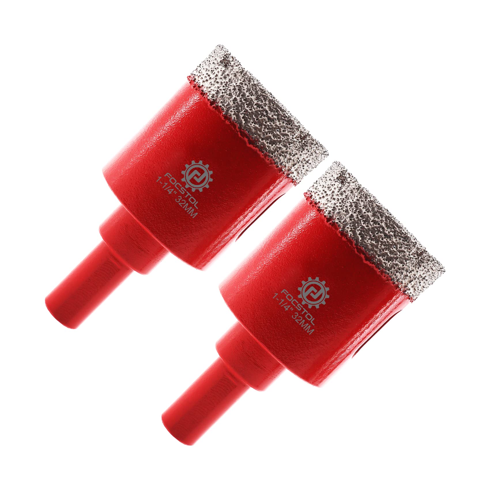 FOCSTOL Diamond Core Drill Bits - 2pcs 32mm Diamond Hole Saw with Triangle Shank for Porcelain Tile Ceramic Granite Marble Quartz — image 1