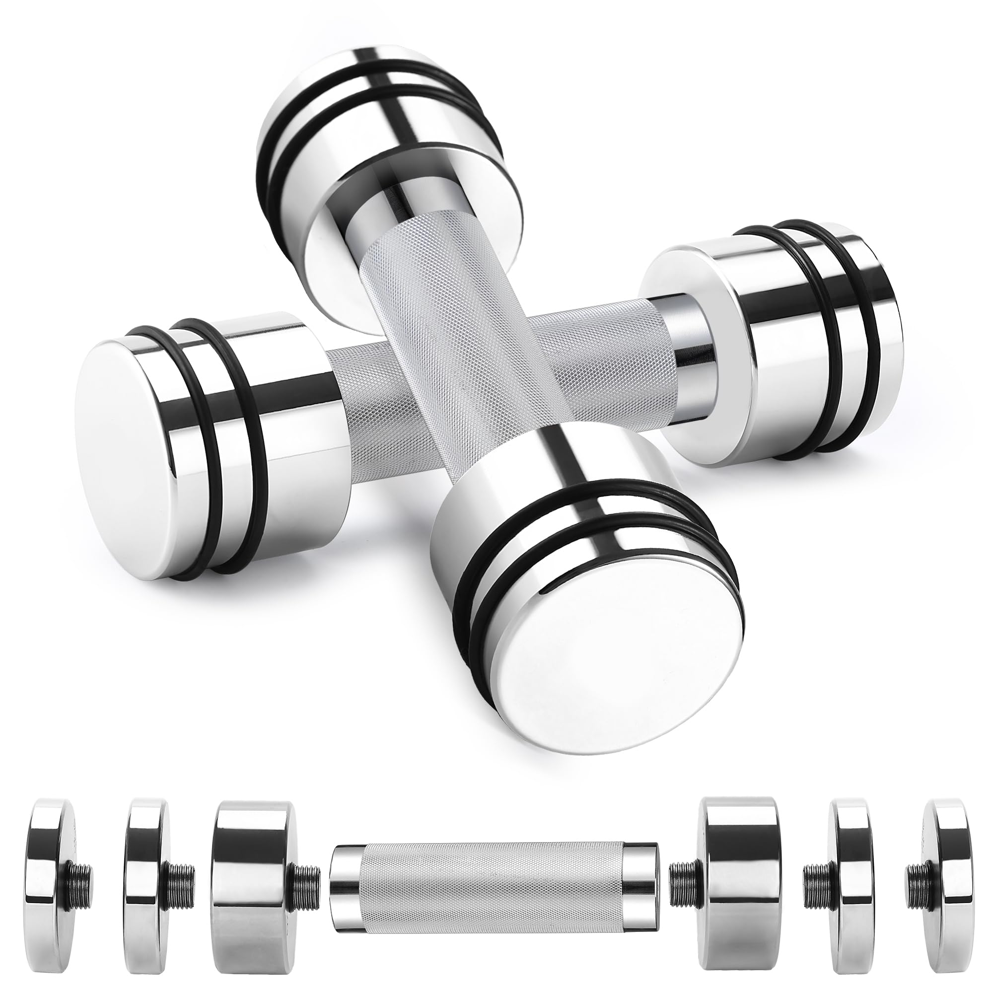 Feecco Adjustable Dumbbells - 5 kg x 2 Dumbbells in Set of 2 for Home Gym