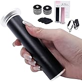 AprElm 4.8IN Longer Electric Foot Callus Remover with 80pcs Sandpaper Discs, Professional Aluminum Callus Remover for Feet, Stepless Speed Control Pedicure Tools for Dead Skin (Black)