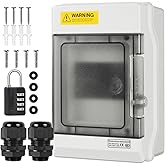 XINYIELE Outdoor Circuit Breaker Box,Power Distribution Box,Circuit Breaker Panels,Sub Panel Breaker Box, Electrical Panel Box with Clear Cover, Bus Bars and DIN Rail for Indoor and Outdoor(SH-4WAY)