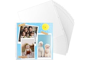 Vmiapxo 30 Pack 12" x 12" Scrapbook Page Protectors, Craft Paper Protective Sleeves Photo Vinyl Storage Pockets Organizer Scrapbook Binder Album Supplies