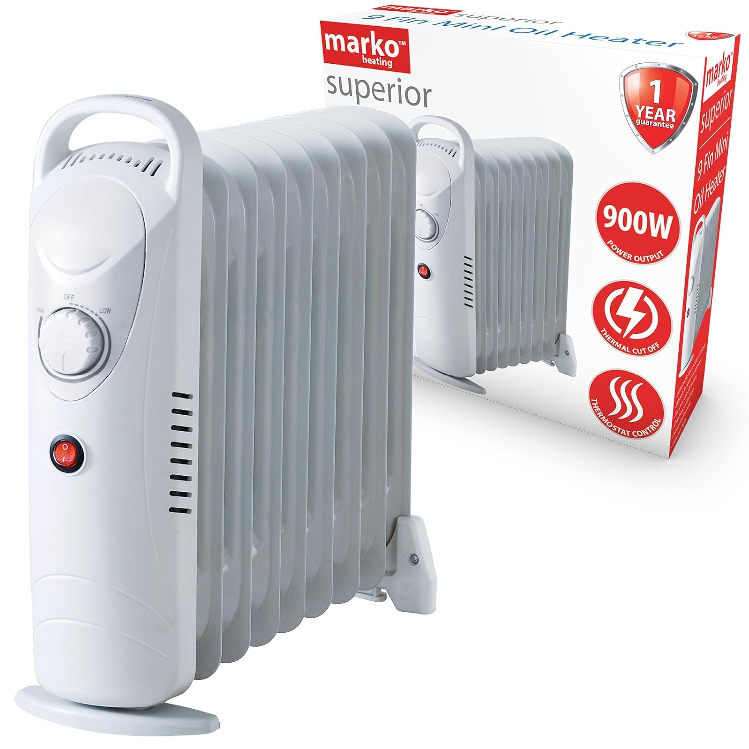 Marko Heating 7/9 Fin Oil Filled Radiators Electric Fire Heaters