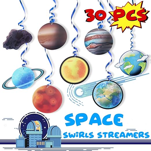 Amazon Com Solar System Foil Blue Swirls Streamers 30 Pcs Outer