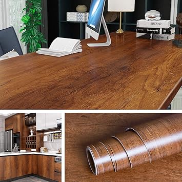Livelynine 197 X 36 Inch Wide Wood Contact Paper Kitchen Cabinet Peel And Stick Wallpaper Wood Grain Adhesive Paper For Furniture Countertops Desk Removable Waterproof Amazon Com