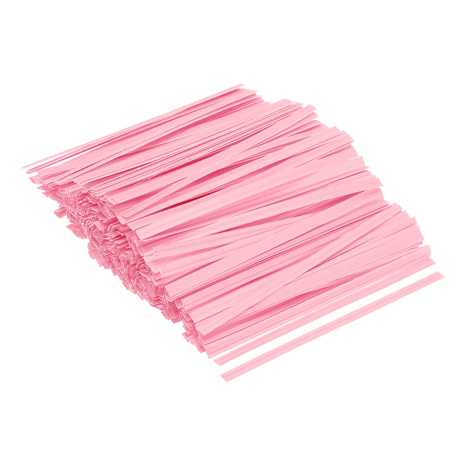 PATIKIL Twist Ties 3.5" Paper Closure Tie for Party Tying Gift Bags, Candy, Bread, Arts Crafts Pink Pack of 500