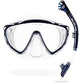 CRESSI Adult Wide View Single Lens Comfortable Snorkeling Mask & Dry Snorkel - Tino & Scilla: Made in Italy
