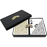 Copag 1546 Design 100% Plastic Playing Cards, Poker Size (Standard) Black/Gold (Jumbo Index, 1 Set)