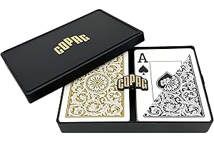 Copag 1546 Design 100% Plastic Playing Cards, Poker Size (Standard) Black/Gold (Jumbo Index, 1 Set)