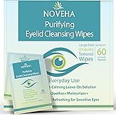 NOVEHA Eyelid & Lash Wipes | For Itchy, Dry Eyes, Styes & Blepharitis | lid and lash Cleansing Wipes, Hypoallergenic & Soothing For Sensitive Eyes, Pack of 60