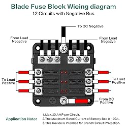 Deyooxi 6 Way Fuse Block,12V Blade Fuse 6 Circuit