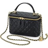 JANLOVE Crossbody Quilted Bag for Women, Mini Box Purse Designer Clutch | Adjustable Chain Strap