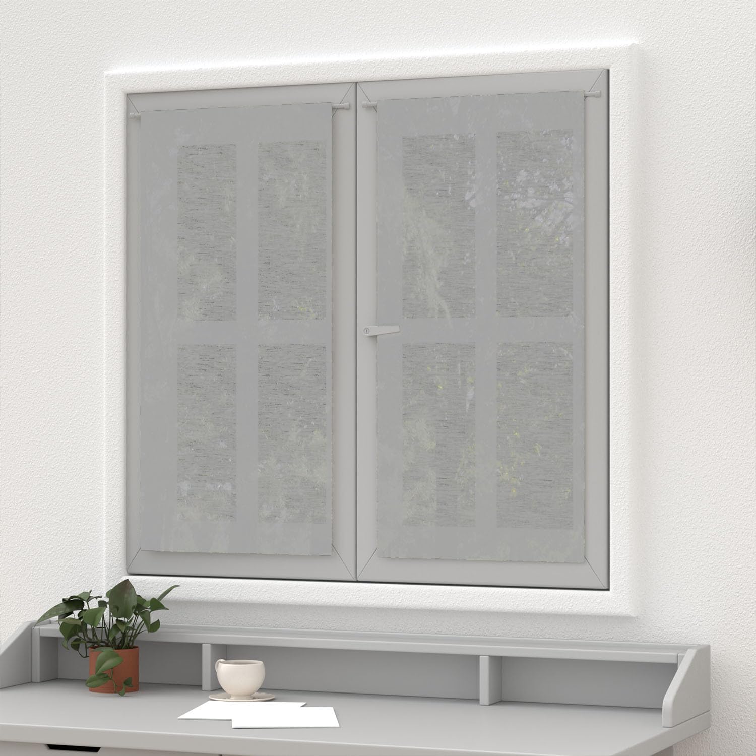 Soleil d'ocre Bise-Bise Window Treatments Curtains Grey 45 x 90 cm