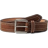 ARIAT Men's Genuine Leather Belt, Brown with Contrast Double Stitching, Stitched Buckle