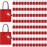 Sherr 100 Pcs Mini Gift Bags Bulk, 4 x 2.75 x 4.5 in Paper Bag with Tag, Extra Small Paper Gift Boxes with Handles for Birthday, Valentines Party Favor, Wedding, Small Business, Spring(Red)