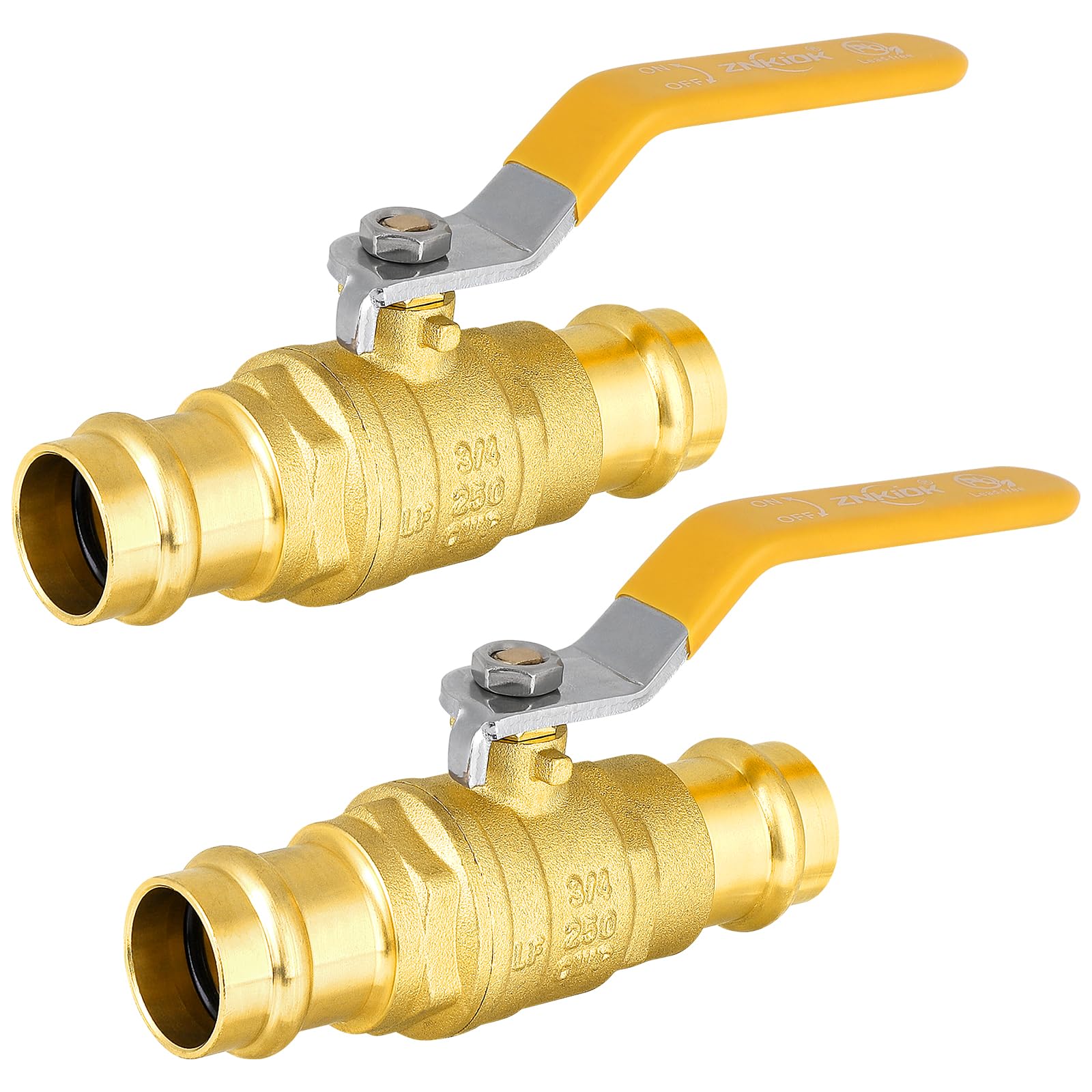 Photo 1 of (Znkiok 2 Pack) Durable Upgraded 3/4" Press Ball Valve Heavy Duty,3/4 inch Brass Ball Valve With Press End,ProPress Fitting Connection For Copper Tubing,Quarter Turn,Lead-Free, UPC,NSF61,NSF372.