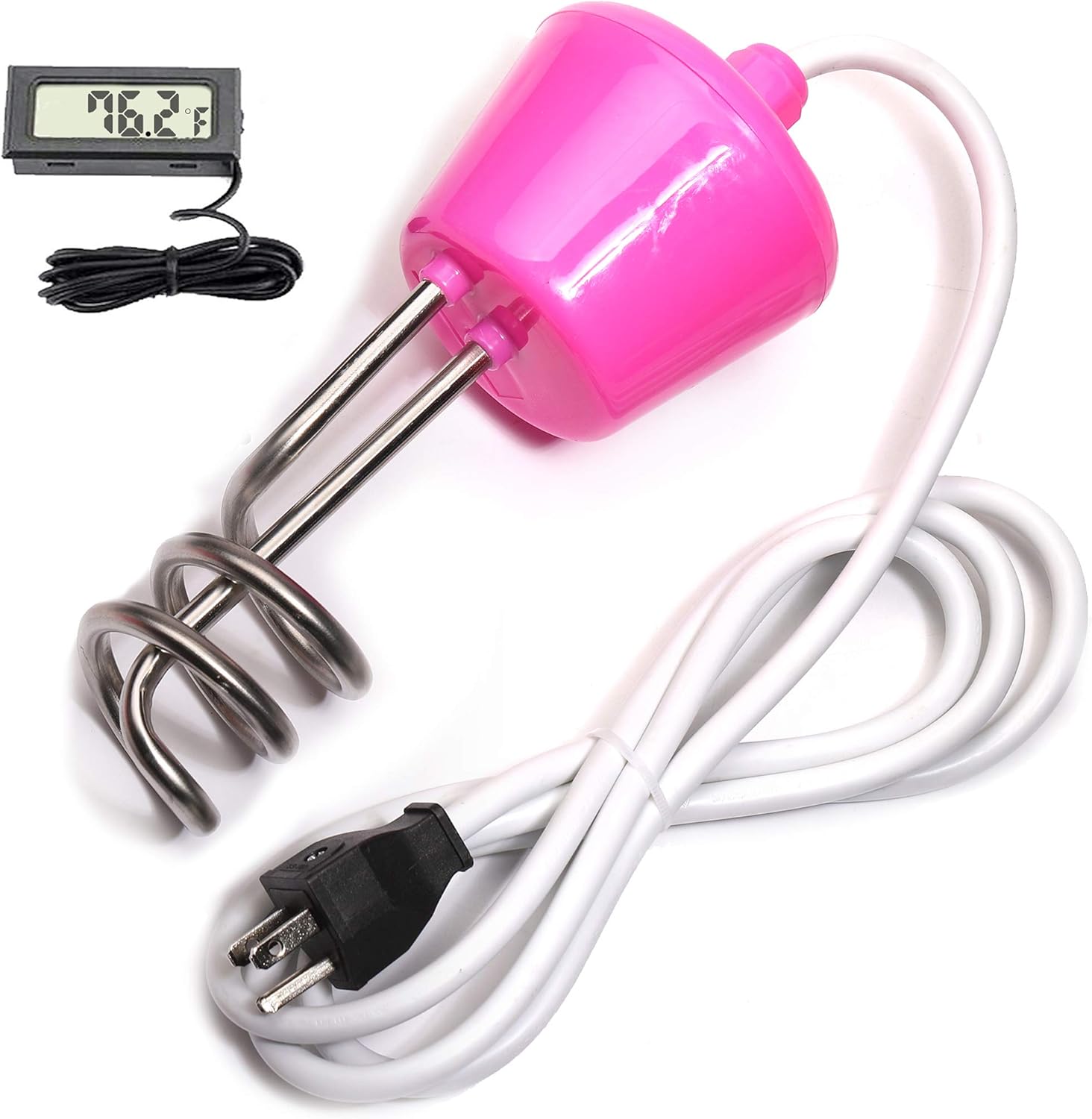 CalPalmy Pink Immersion Water Heater | Floating Stainless Steel Electric Heater Boiler Heats 5 Gallons of Water in Minutes | Great for Small Bath Tub/Inflatable Swimming Pool - U.S Version : Garden & Outdoor
