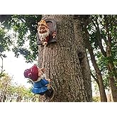 ATCTBOGFS Funny Climbing Gnome Tree Hugger Decor, Garden Sculpture Decoration Elf Out The Door, Yard Ornament Resin Statue Outdoor Decor for Patio Lawn