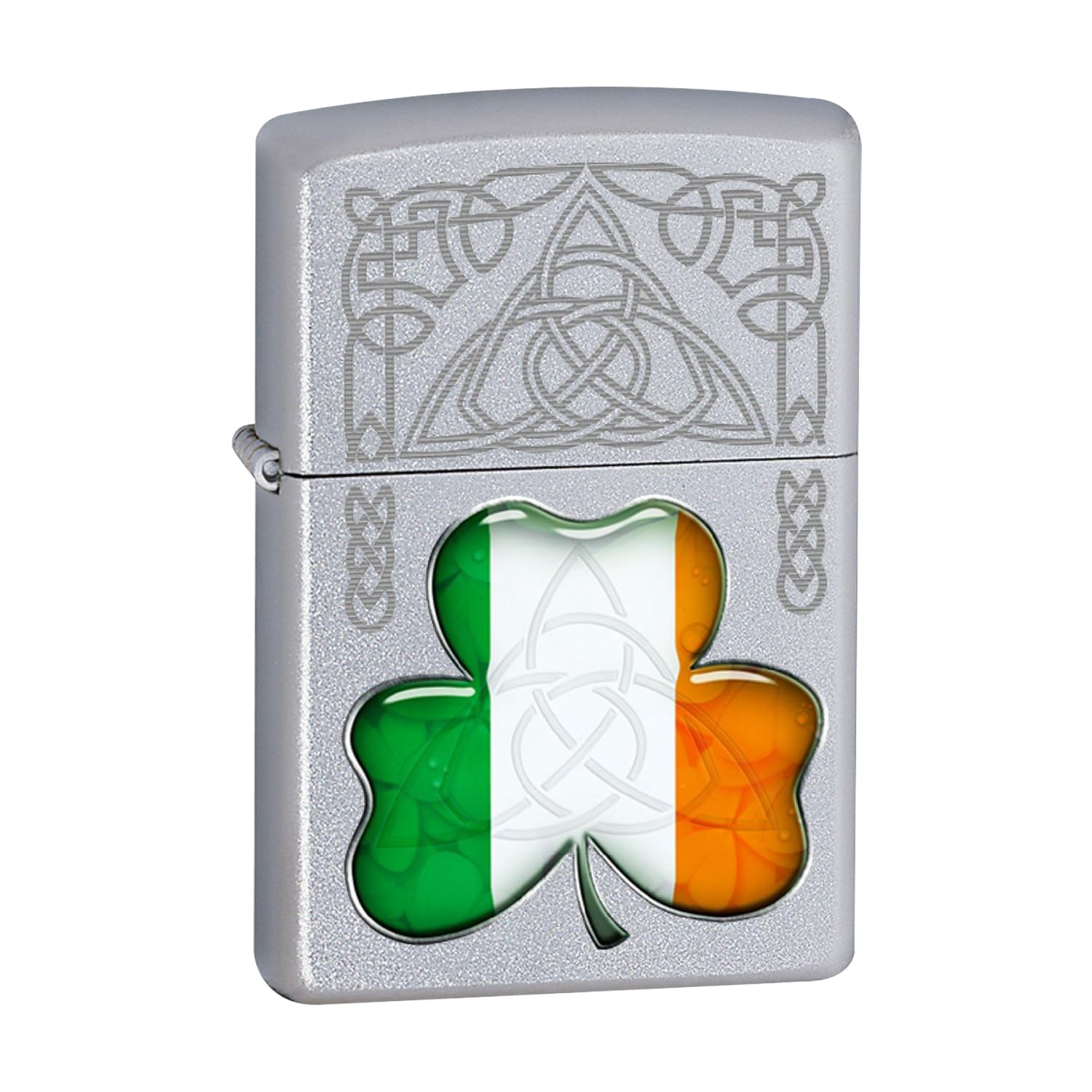 Zippo Windproof Lighter | Metal Long Lasting Zippo Lighter | Best with Zippo Lighter Fluid | Refillable Lighter | Perfect for Cigarettes Cigars Candles |Pocket Lighter Fire Starter | Shamrock Design — image 1