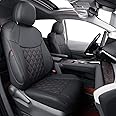 coverdream Sienna Seat Covers Custom Fit for 2021-2024 2025 Toyota Sienna LE & XLE (8-Seater),Full Coverage Waterproof Leather Car Seat Protector (Full Set,Black/Red)