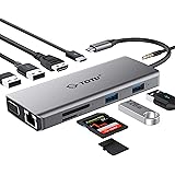 USB C Hub, Type C Hub, TOTU 11-in-1 Adapter with Ethernet, 4K USB C to HDMI, VGA, 2 USB3.0 2 USB2.0, Micro SD/TF Card Reader,