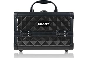 SHANY Chic Makeup Train Case Cosmetic Box Portable Makeup Case Cosmetics Beauty Organizer Jewelry storage with Locks, Multi trays Makeup Storage Box with Makeup Mirror - Twilight