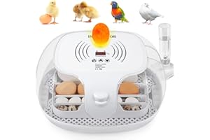 YJDayy Incubators for Hatching Eggs 16-35 Eggs Incubator with Automatic Egg Turning and Humidity Control LED Egg Candler 360° View Poultry Incubator for Hatching Chicken Duck Quail Eggs