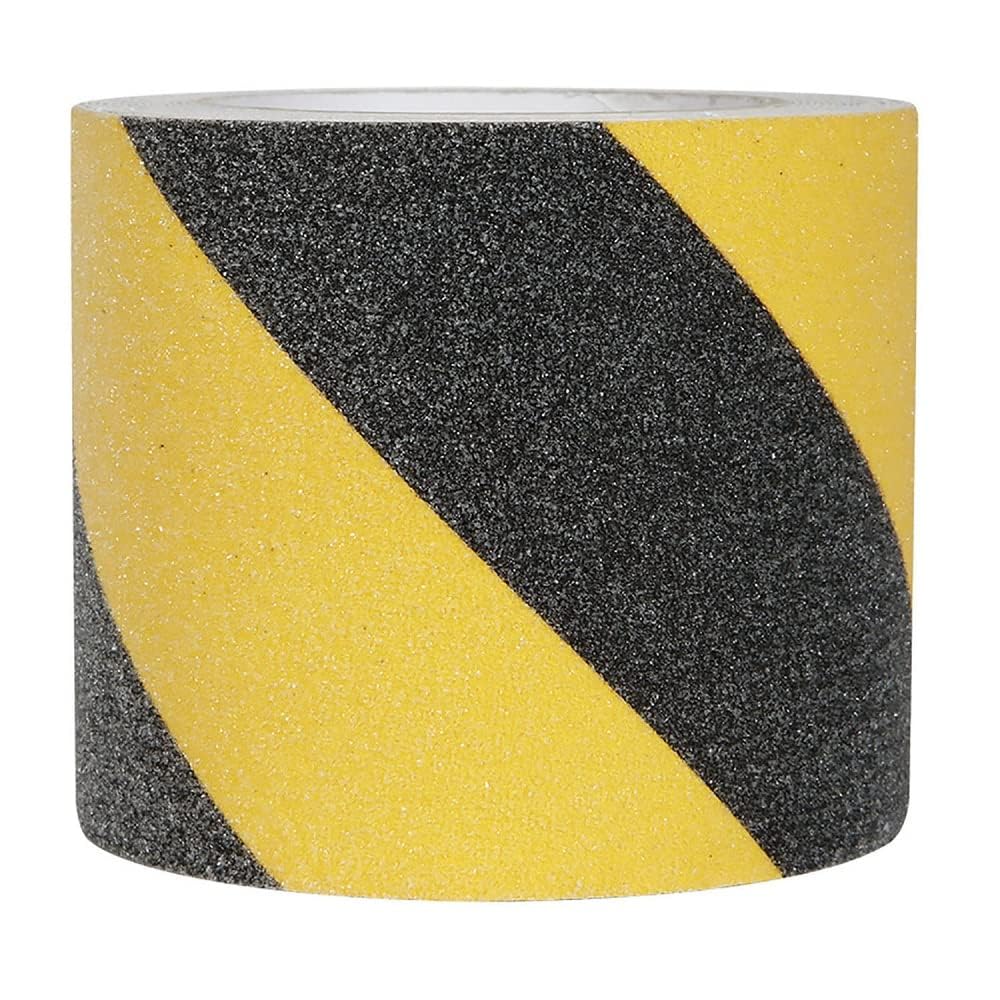 WELSTIK 10CM x 5M Anti-slip Adhesive Tape, Non Slip Tape Improving Grip, Strong Adhesive Safety Sticker for Indoor and Outdoor, Home and Work Safety, Black&Yellow